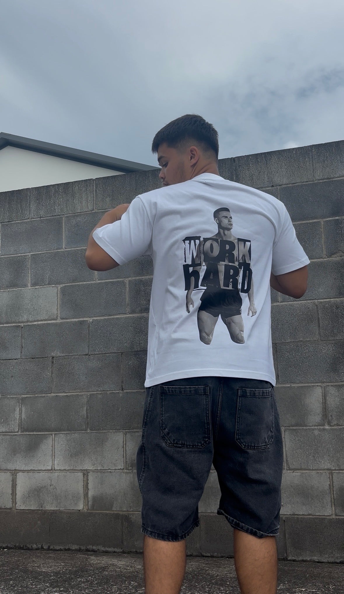 T shirt Oversize L&S Motivation - Blanc