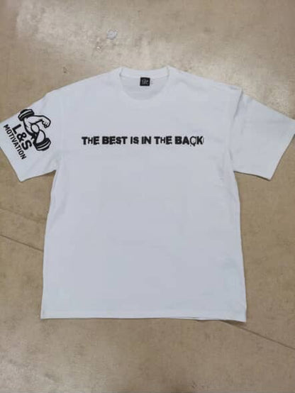 T shirt Oversize  L&S Motivation - Blanc